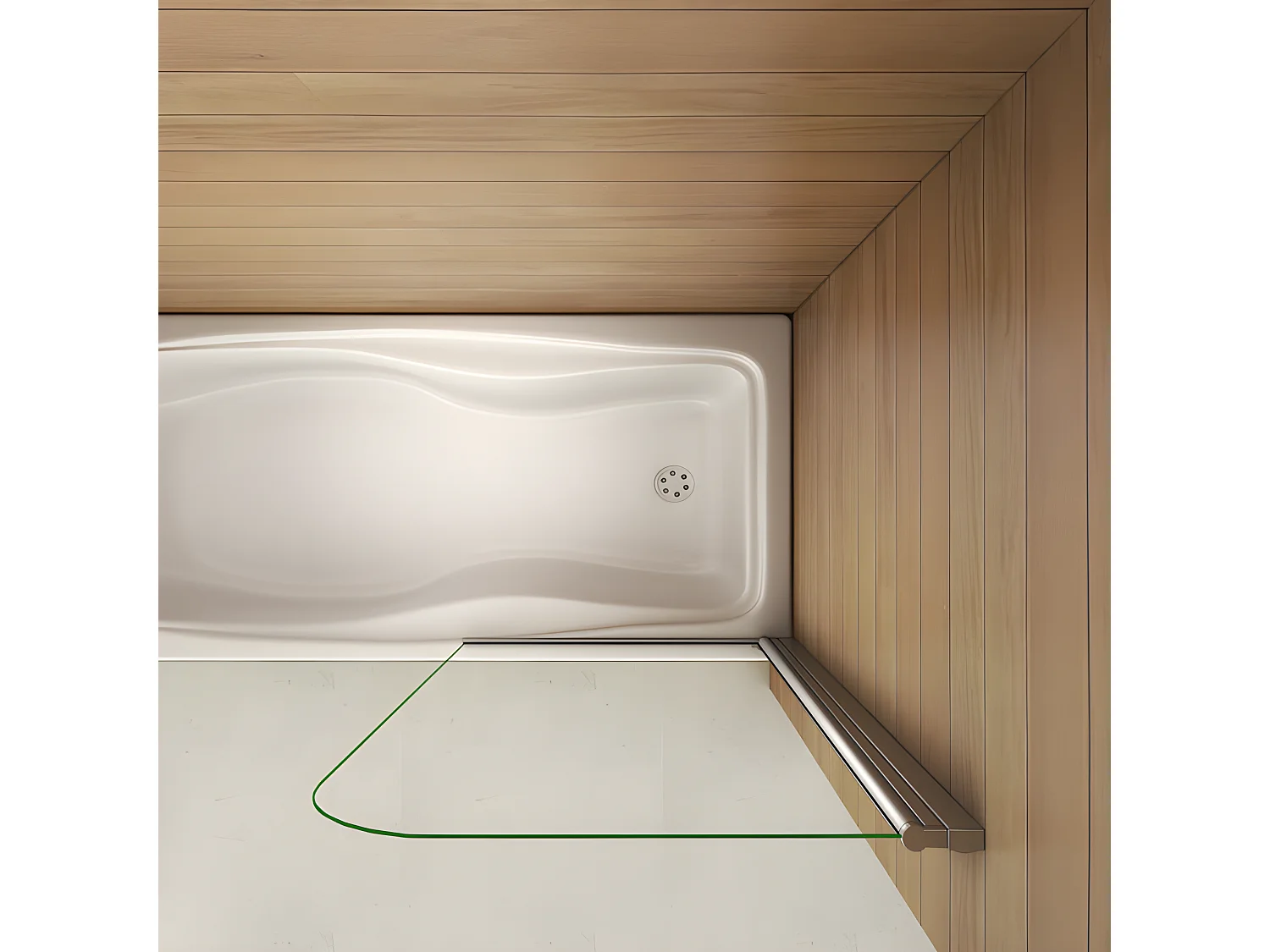 Pare-baignoire 70x130cm en 5mm verre anticalcaire, paroi de baignoire pivotant 180°Hauteur 130cm