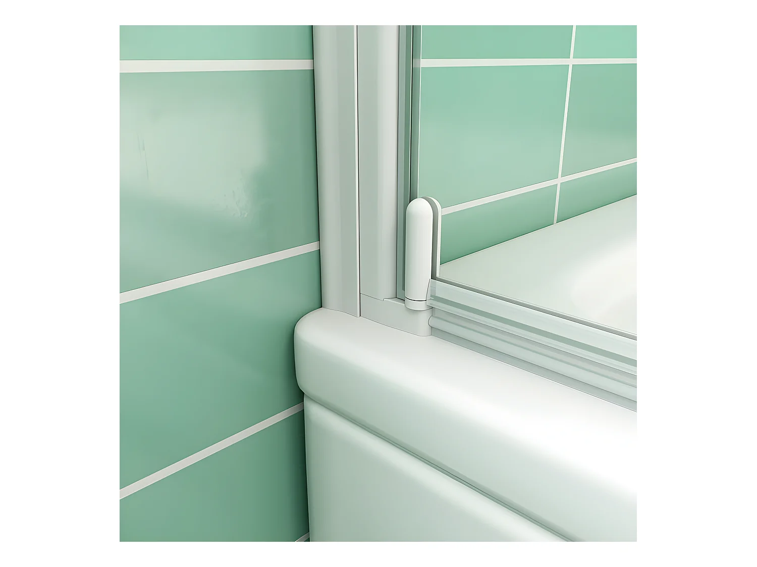 Pare-baignoire 70x130cm profilé blanc, écran paroi de baignoire pivotante 180° en verre de sécurité