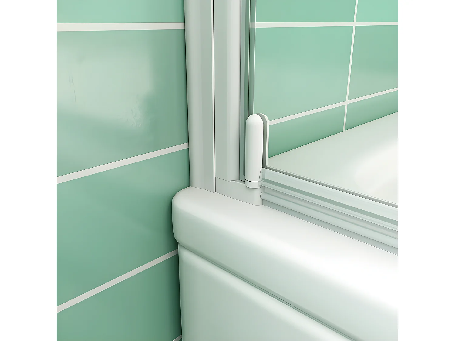 Pare-baignoire 70x130cm profilé blanc, écran paroi de baignoire pivotante 180° en verre de sécurité