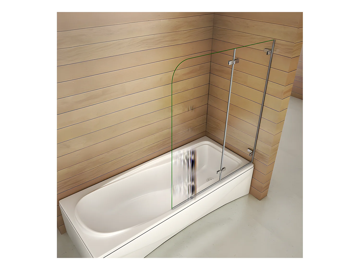 Pare-baignoire 120x140cm, paroi de baignoire pivotant et repliable Hauteur 140cm en verre de sécurité