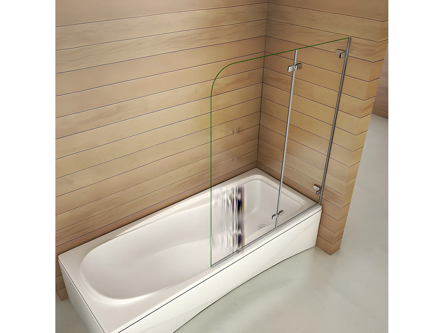 Pare-baignoire 120x140cm, paroi de baignoire pivotant et repliable Hauteur 140cm en verre de sécurité