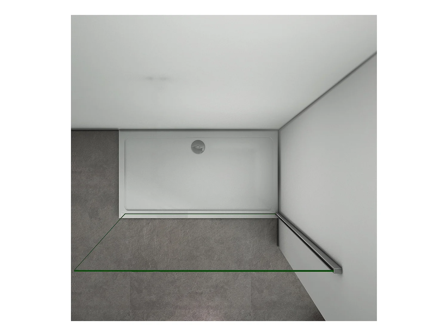 Paroi de douche à l'italienne 160x200cm en 8mm verre trempé anticalcaire, sans barre de fixation