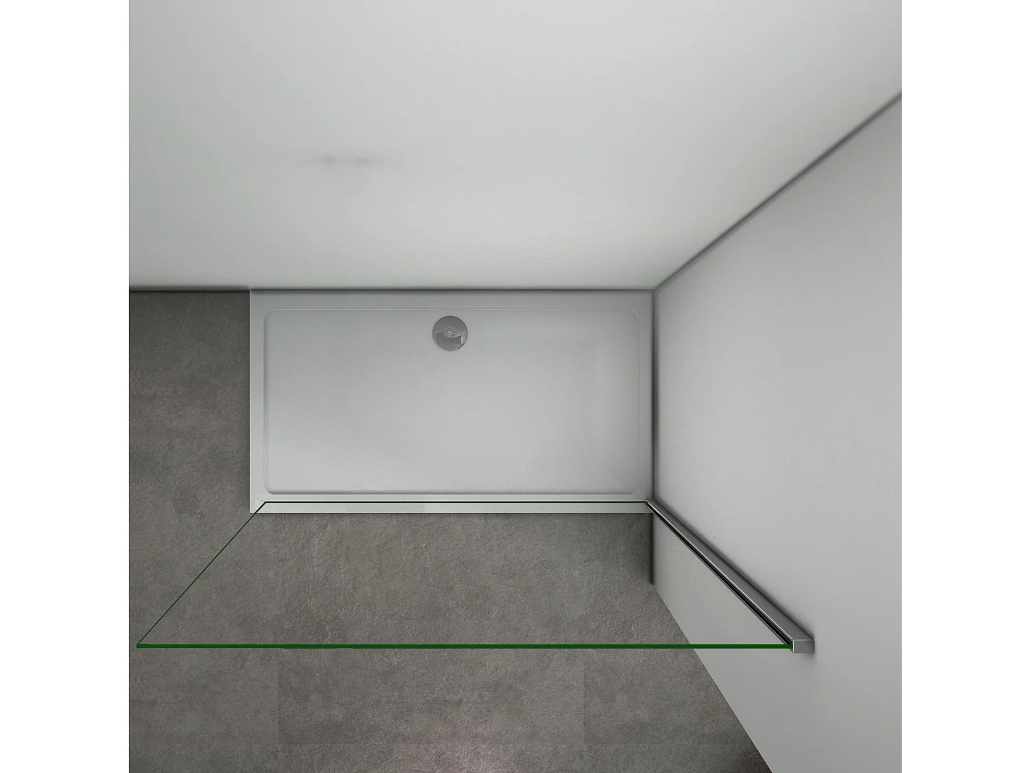 Paroi de douche à l'italienne 160x200cm en 8mm verre trempé anticalcaire, sans barre de fixation