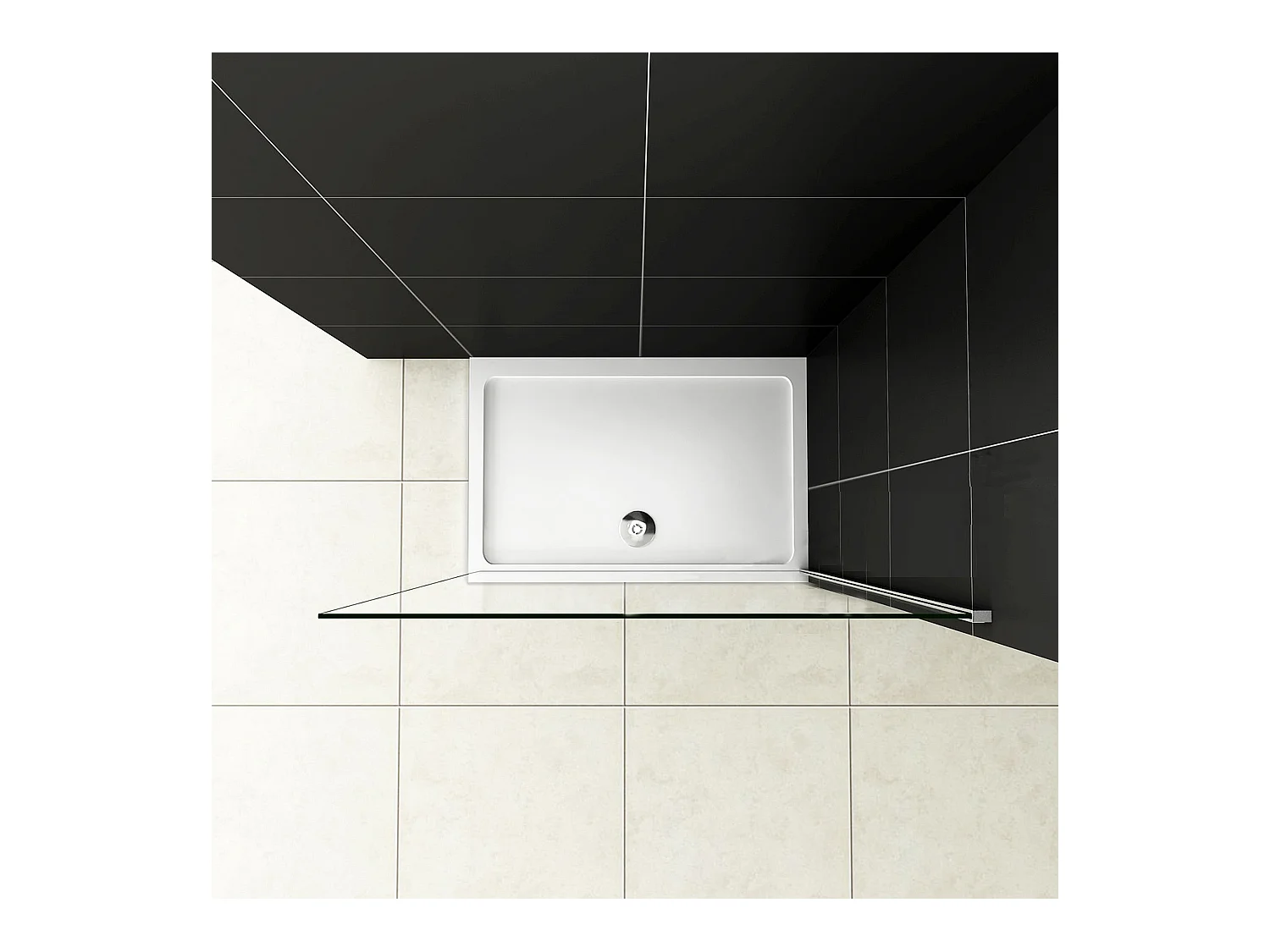 Paroi de douche à l'italienne 110x200cm en 8mm verre trempé anticalcaire, sans barre de fixation