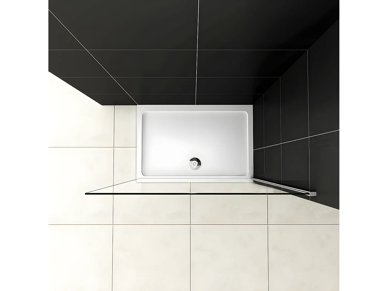 Paroi de douche à l'italienne 100x200cm en 8mm verre trempé anticalcaire, sans barre de fixation