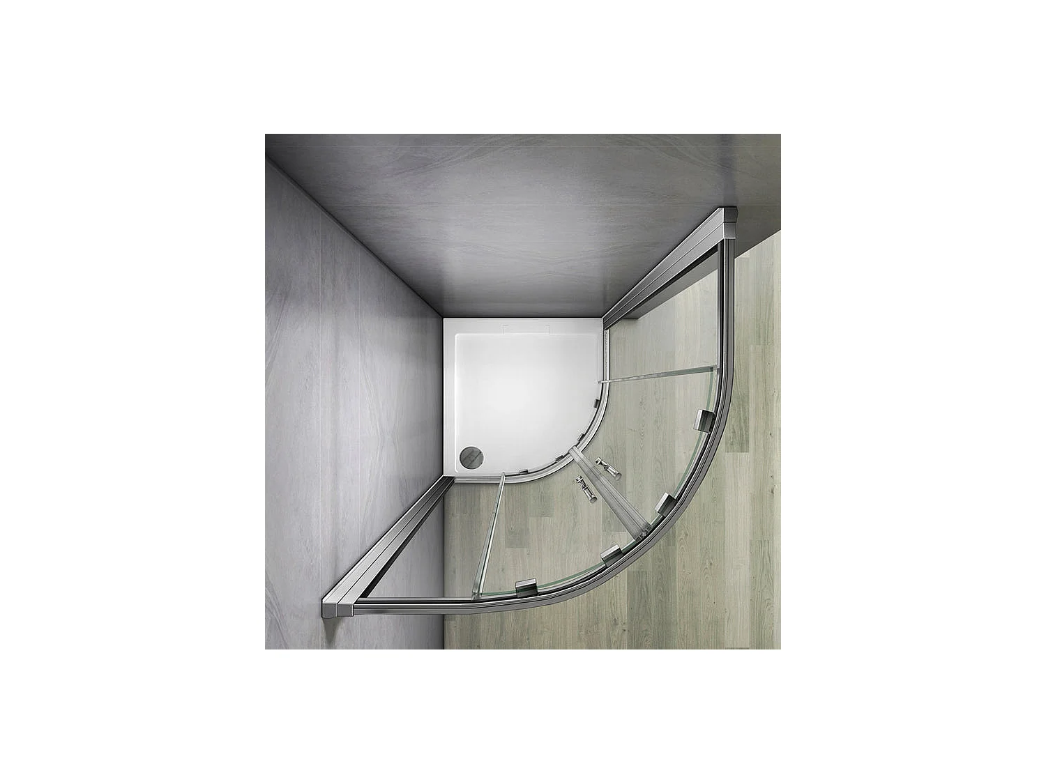 Cabine de douche coulissante 80x80x195cm cabine de douche 1/4 rond, 6mm verre de sécurité anticalcaire