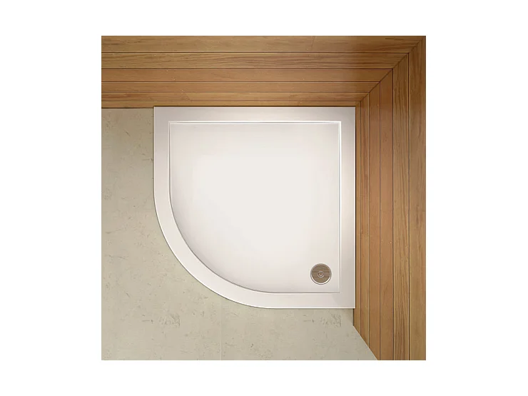 Cabine de douche 1/4 de cercle 80x80x185cm avec receveur de douche blanc 80x80x3cm, cabine de douche coulissante en verre transparent