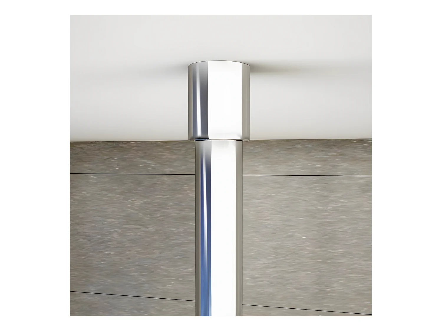 Barre de stabilisation au plafond extensible 203-320cm, barre de fixation cylindrique avec la finition chromée pour douche à l'italienne