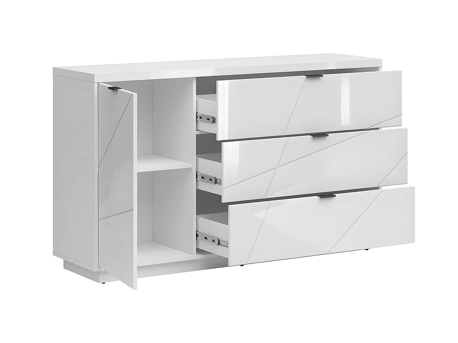 Buffet 3 tiroirs 1 porte Sven Blanc