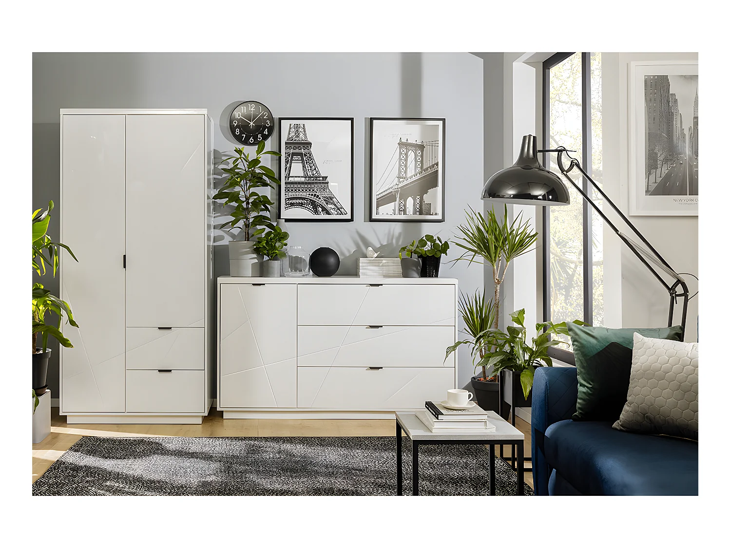 Buffet 3 tiroirs 1 porte Sven Blanc