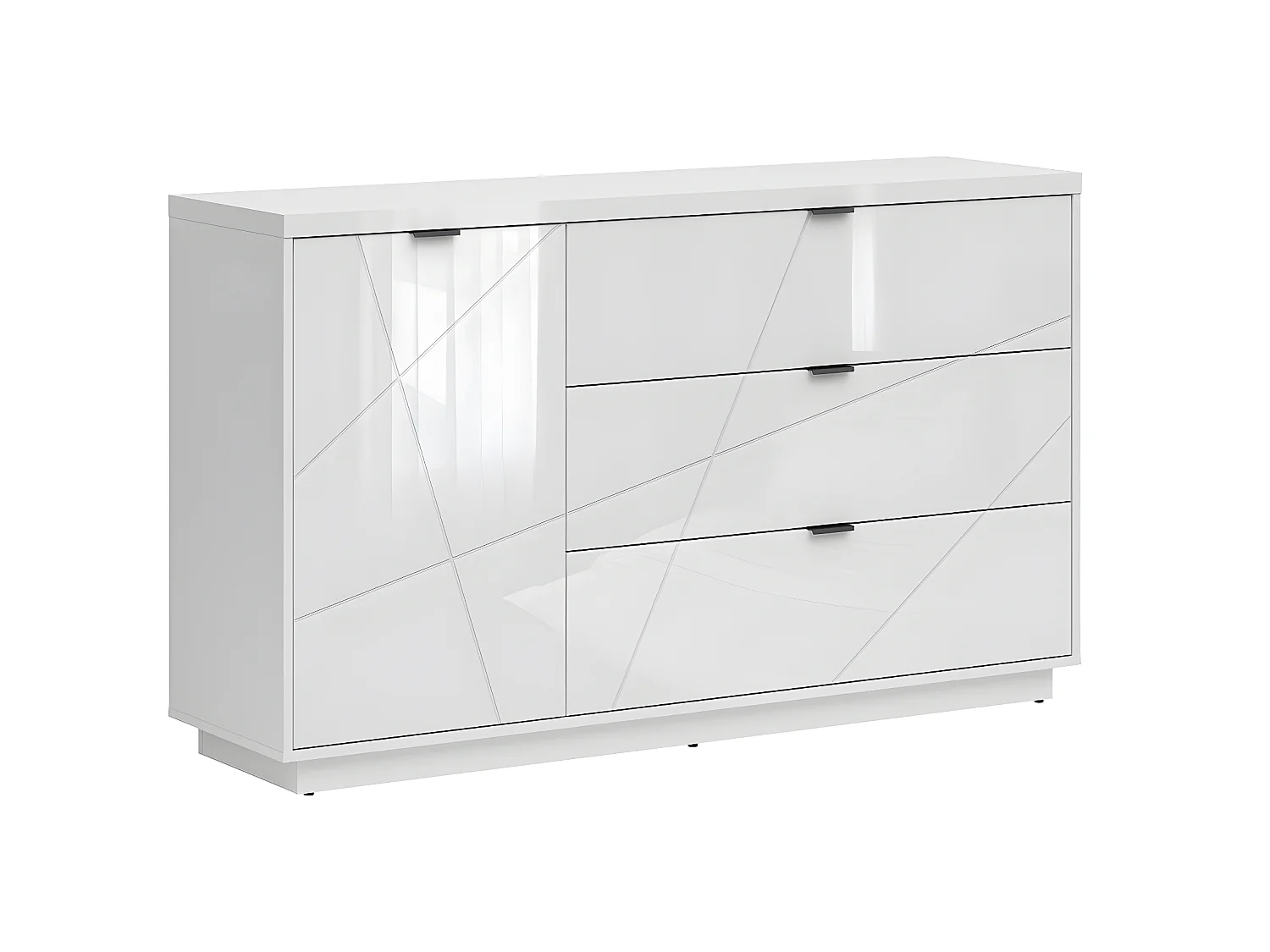 Sven dressoir met 3 laden en 1 deur Wit