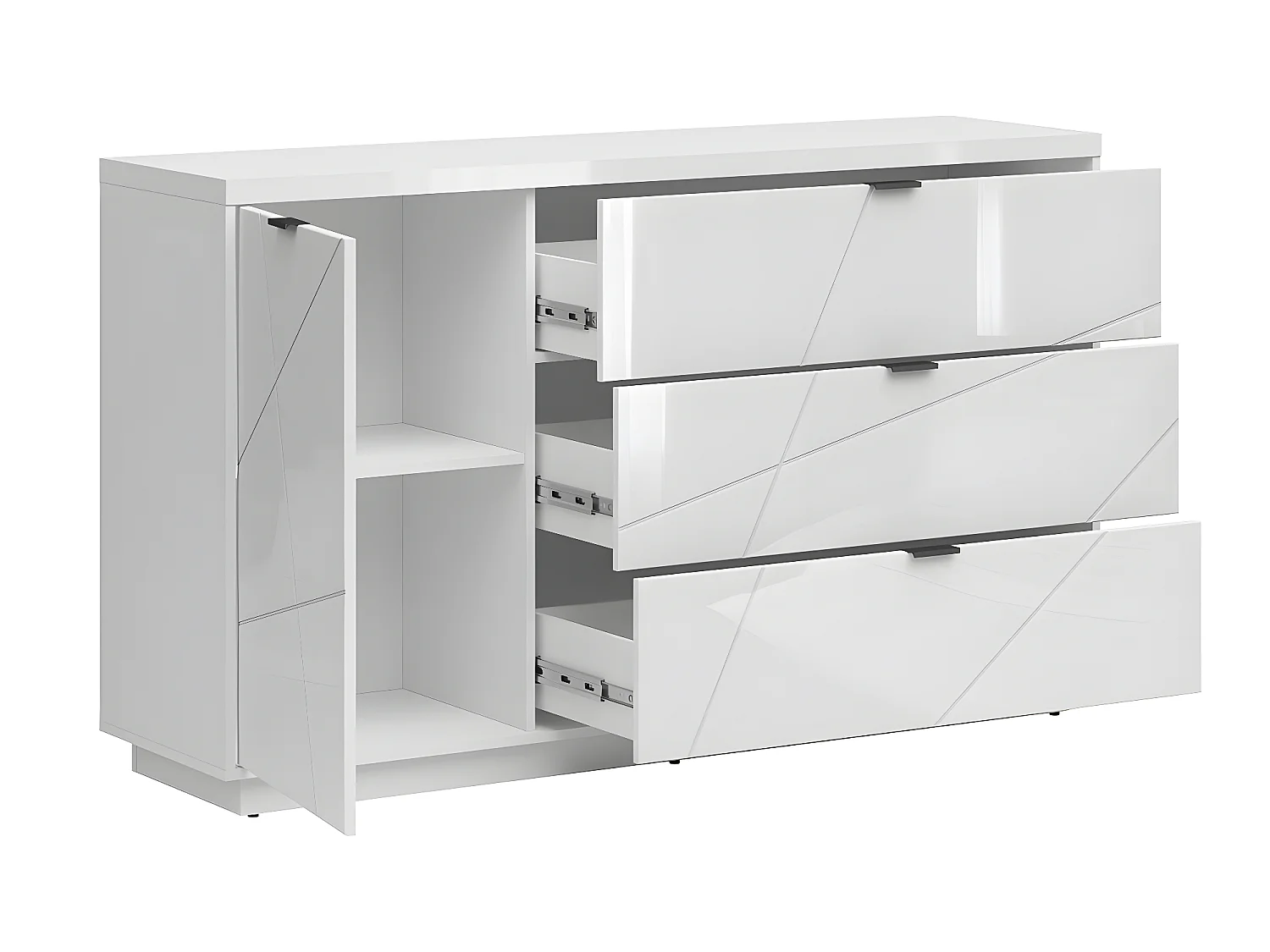 Buffet 3 tiroirs 1 porte Sven Blanc