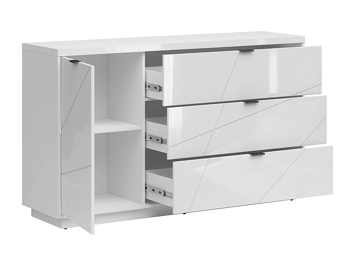 Buffet 3 tiroirs 1 porte Sven Blanc