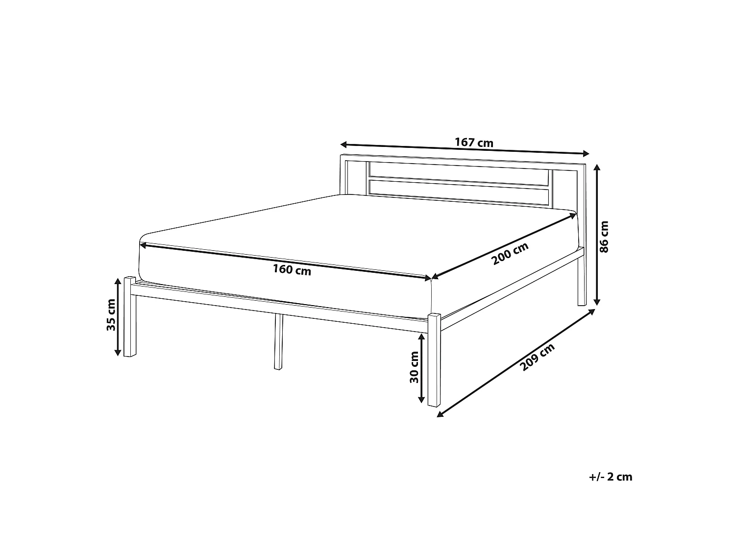 Lit avec sommier Métal CUSSET 160 x 200 cm Noir