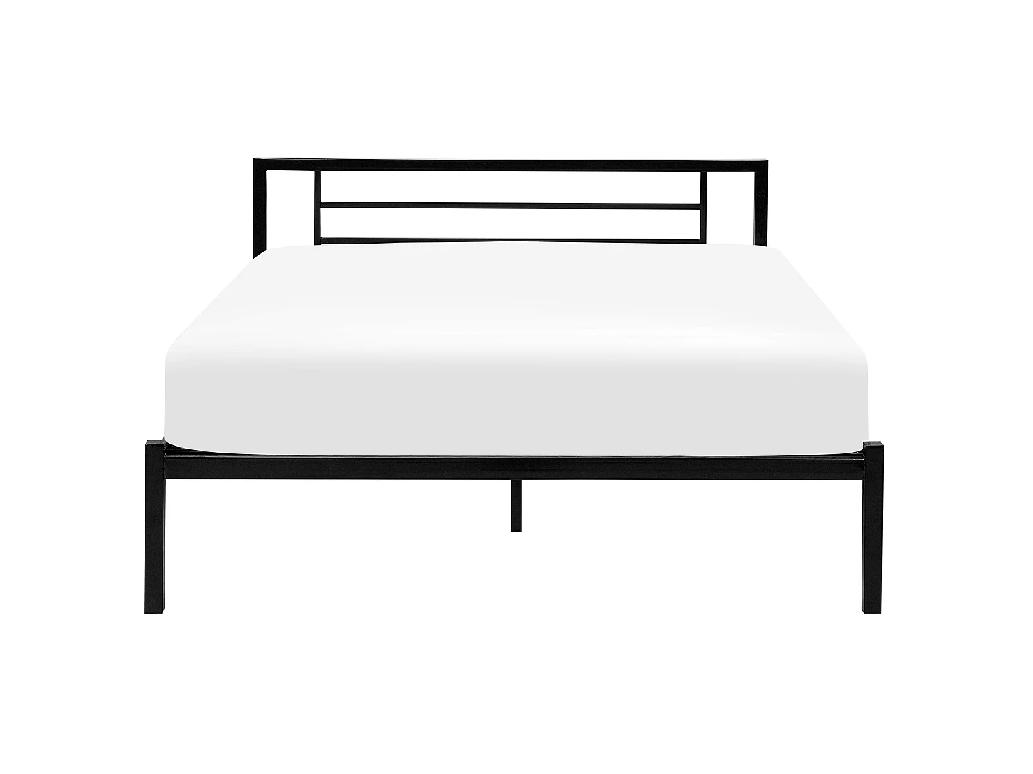 Lit avec sommier Métal CUSSET 160 x 200 cm Noir