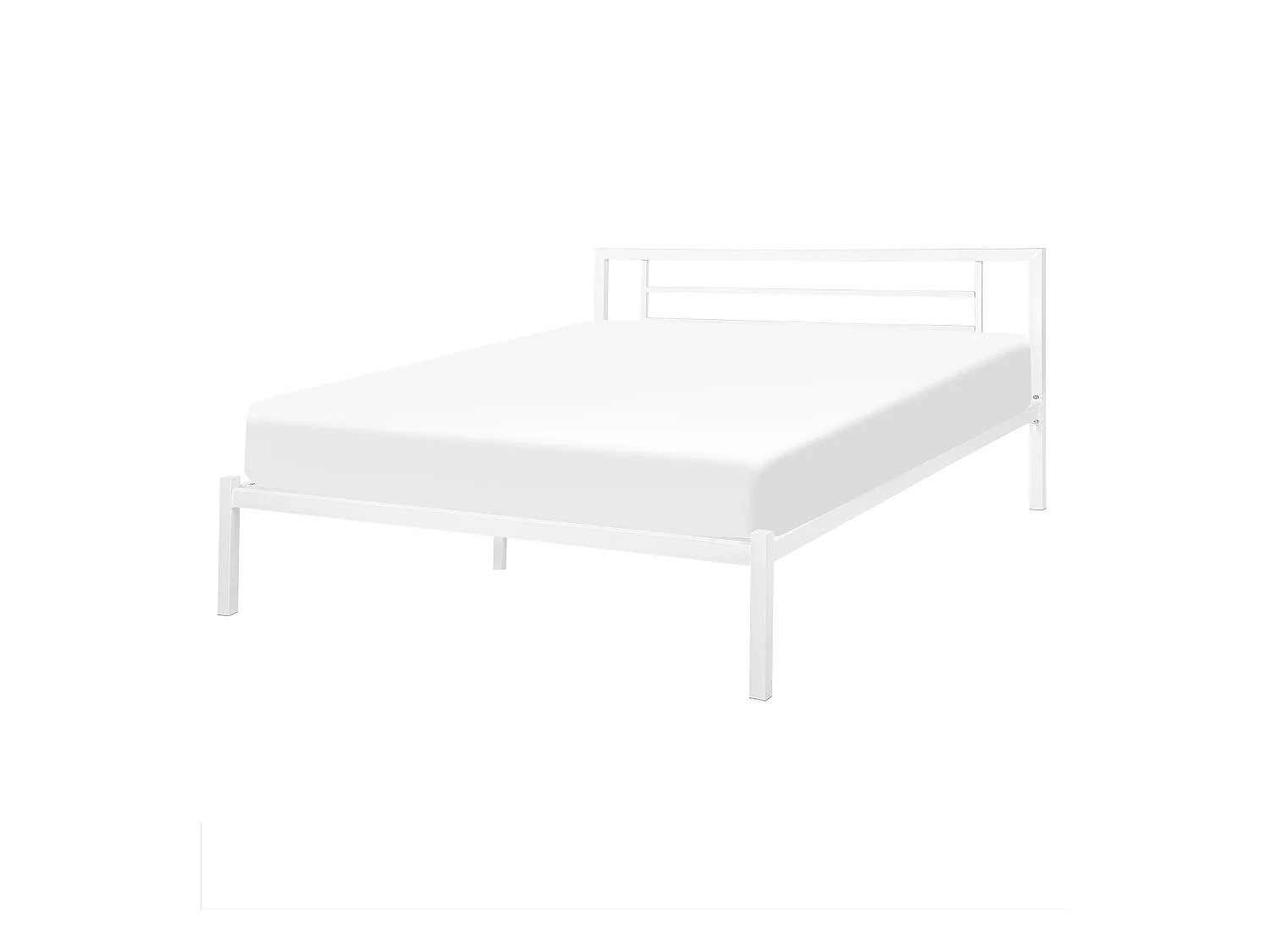 Lit avec sommier Métal CUSSET 160 x 200 cm Blanc