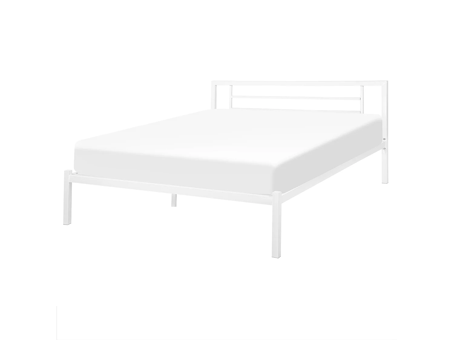 Bett mit Lattenrost Metall CUSSET 160 x 200 cm Weiss