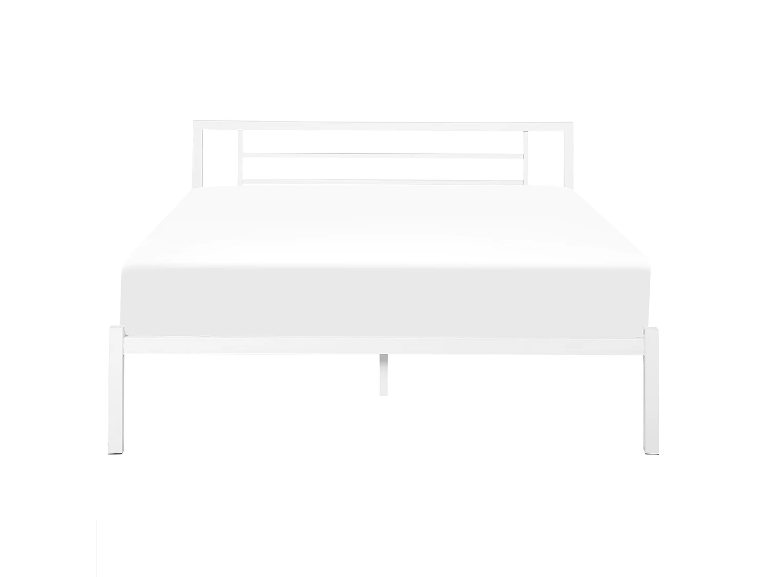 Bett mit Lattenrost Metall CUSSET 160 x 200 cm Weiss
