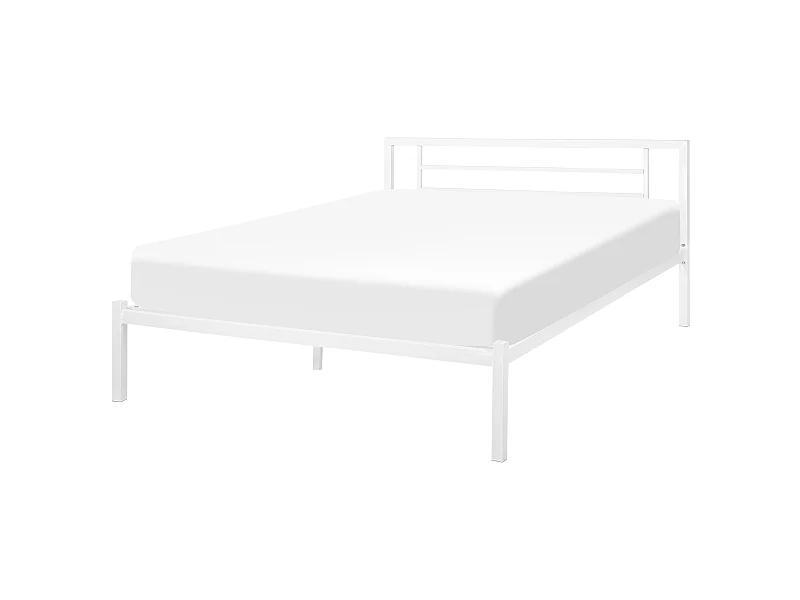 Letto Metallo CUSSET 140 x 200 cm Bianco