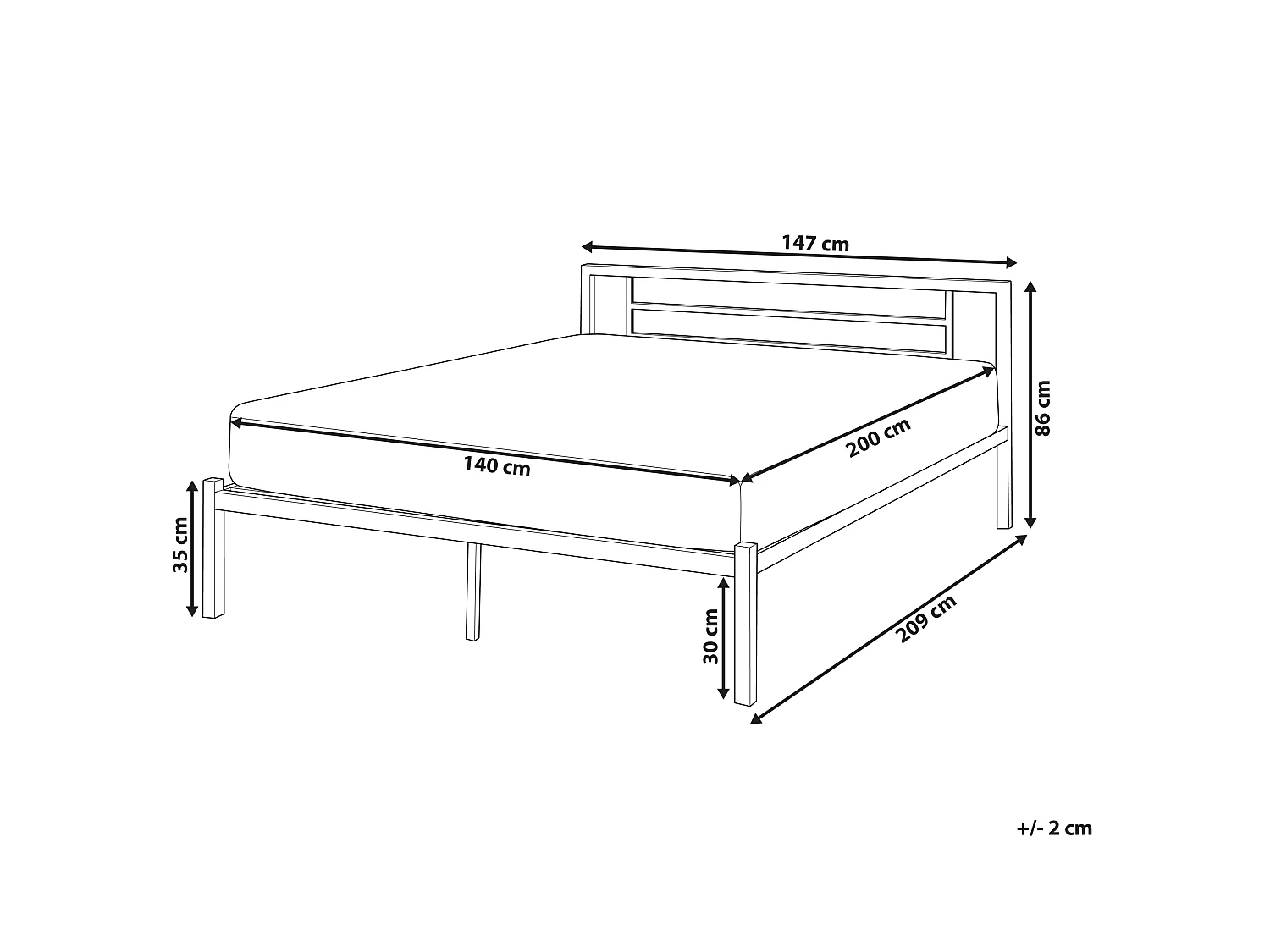 Bed Metaal CUSSET 140 x 200 cm Wit