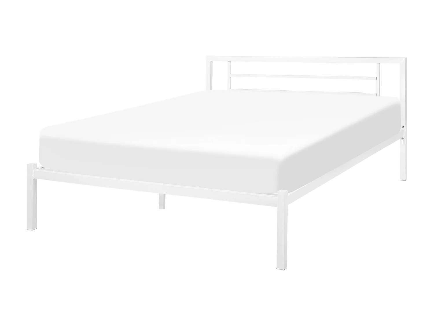 Bett mit Lattenrost Metall CUSSET 140 x 200 cm Weiss