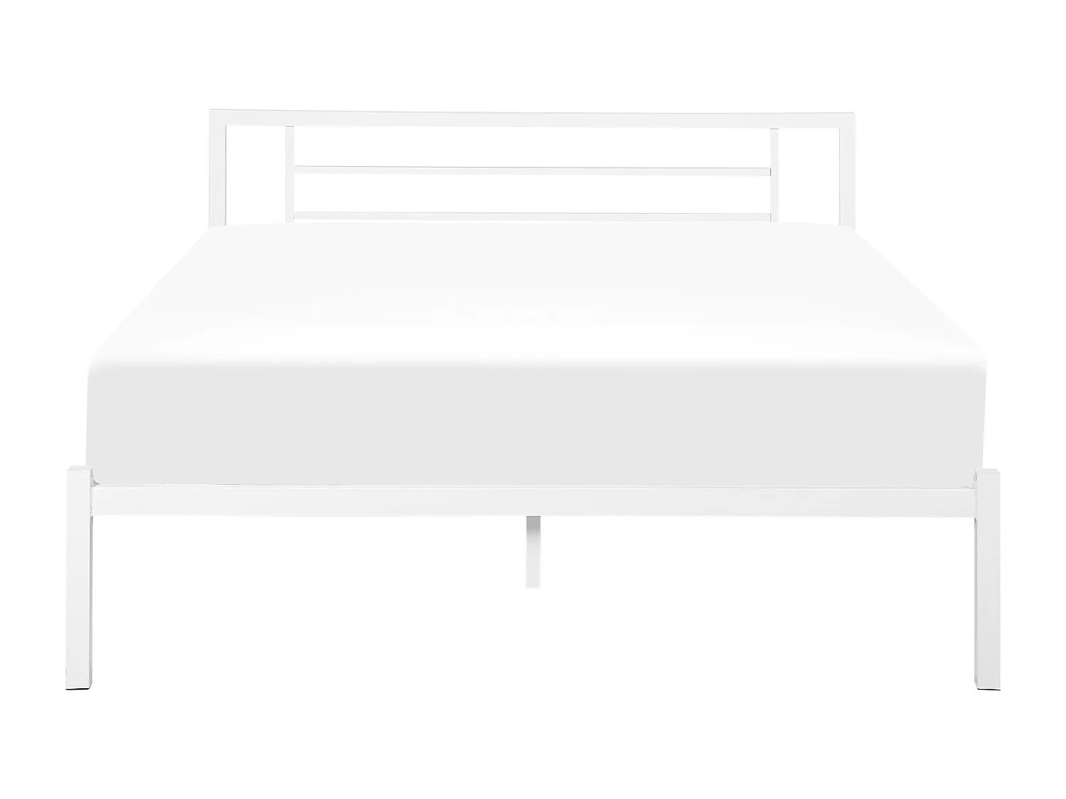 Bett mit Lattenrost Metall CUSSET 140 x 200 cm Weiss