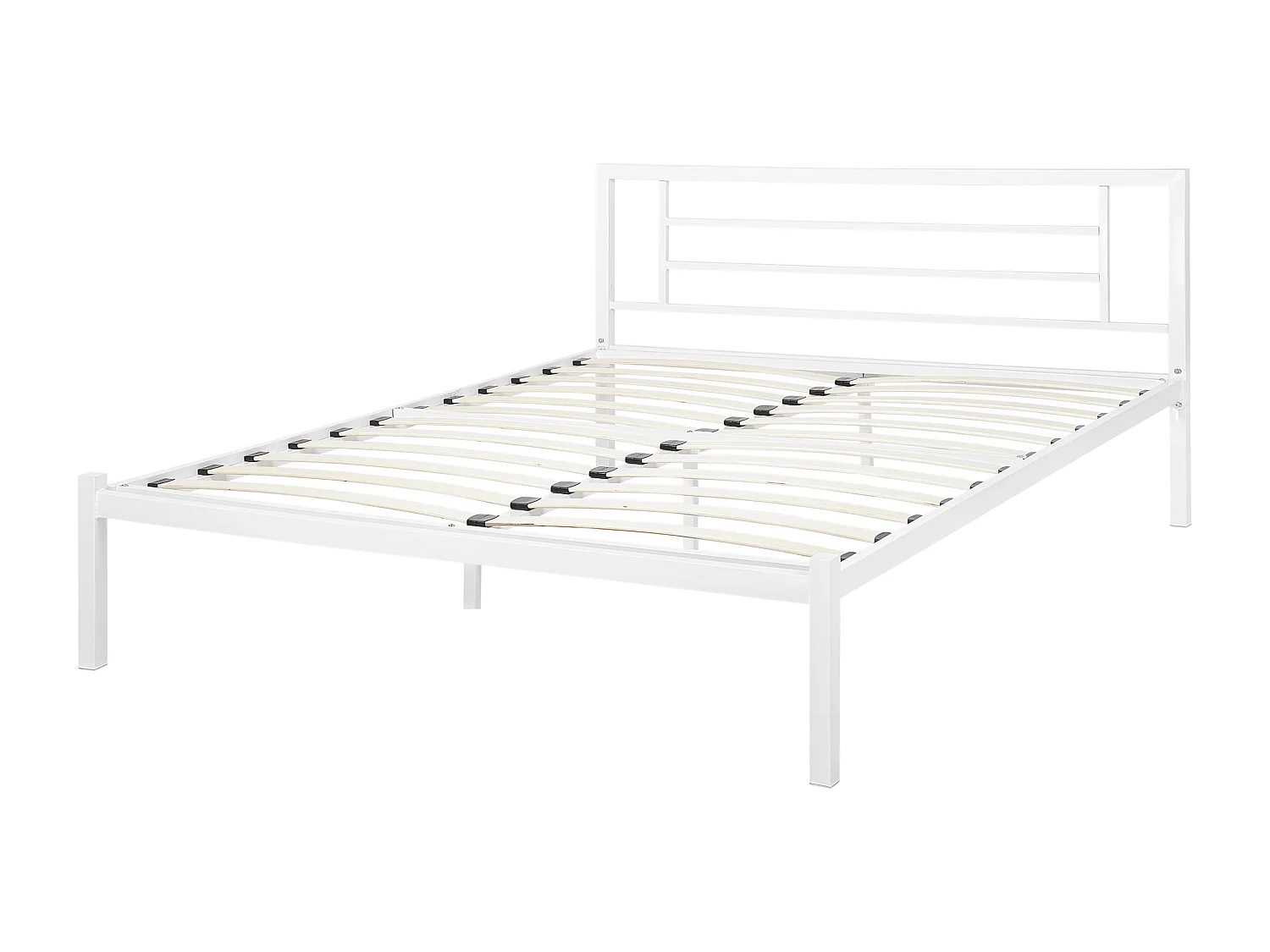 Bett mit Lattenrost Metall CUSSET 140 x 200 cm Weiss