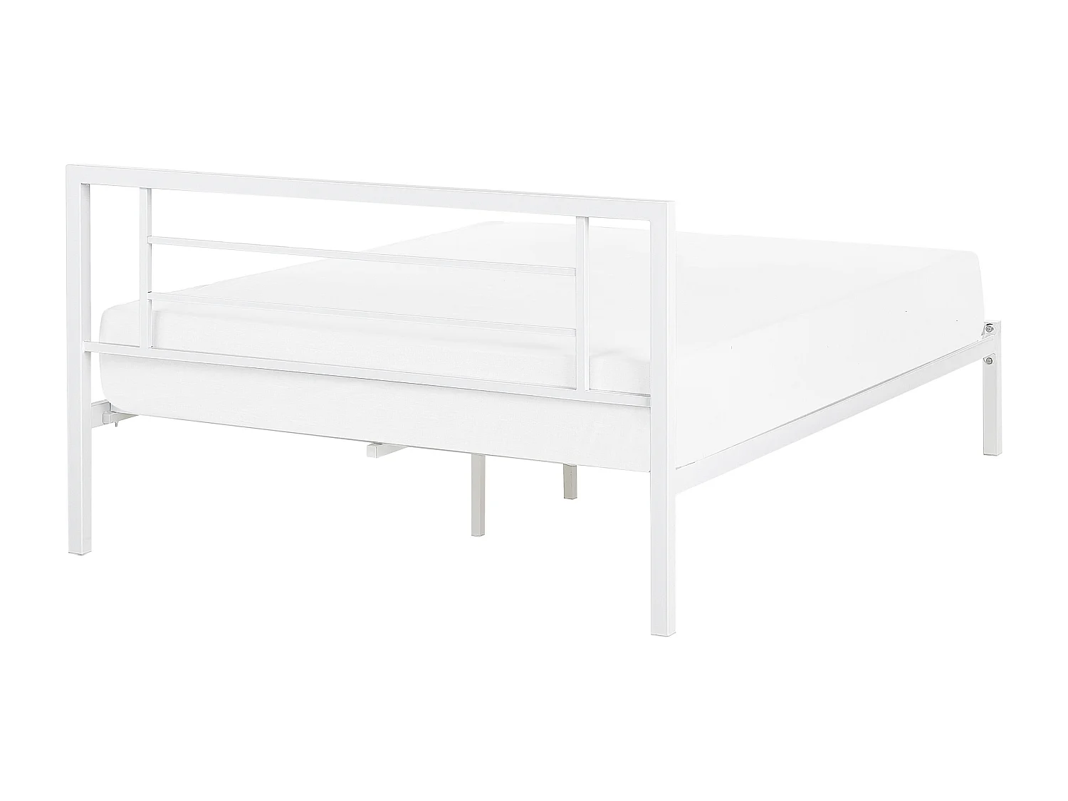 Bett mit Lattenrost Metall CUSSET 140 x 200 cm Weiss