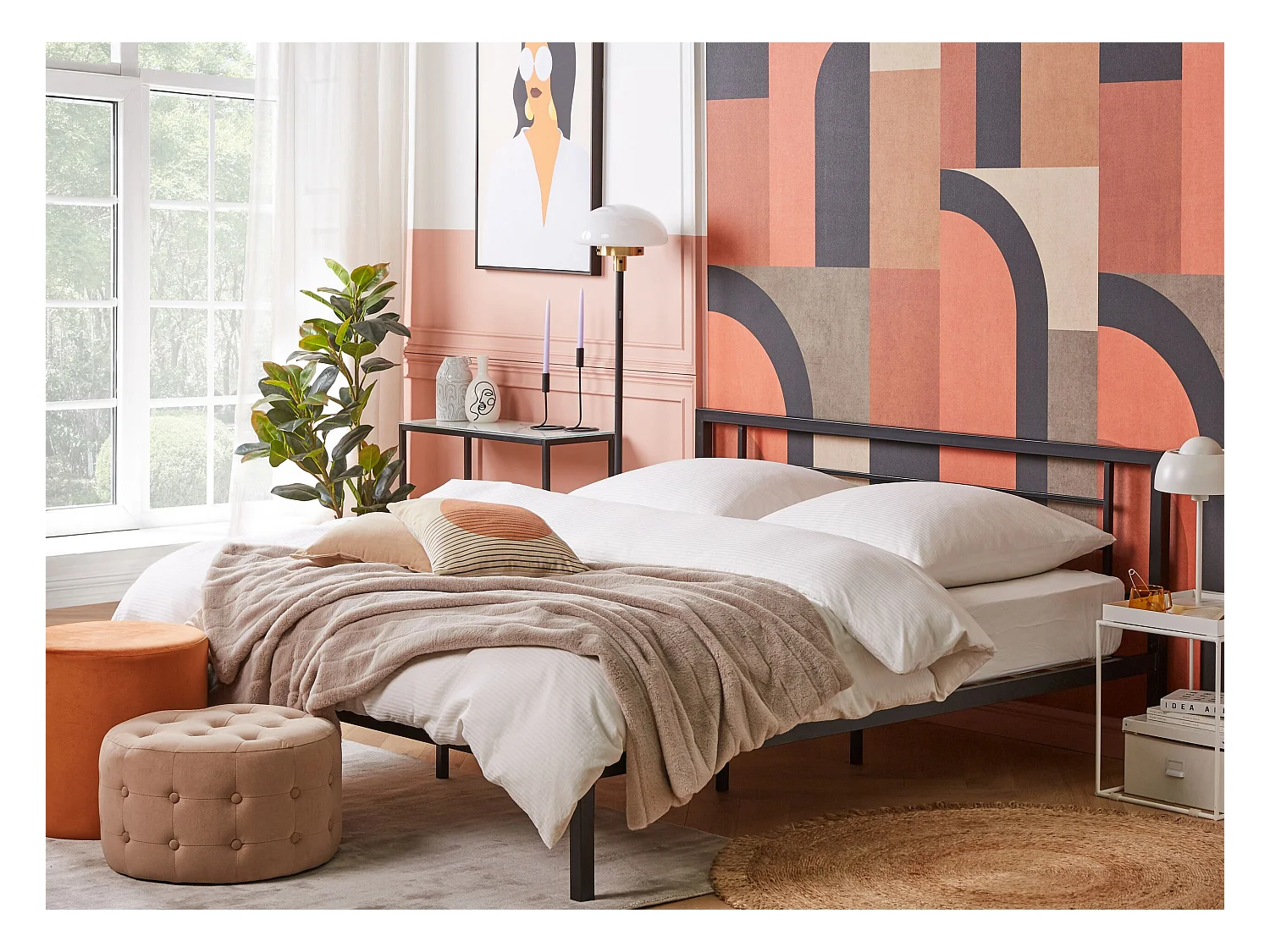 Lit avec sommier Métal CUSSET 180 x 200 cm Noir