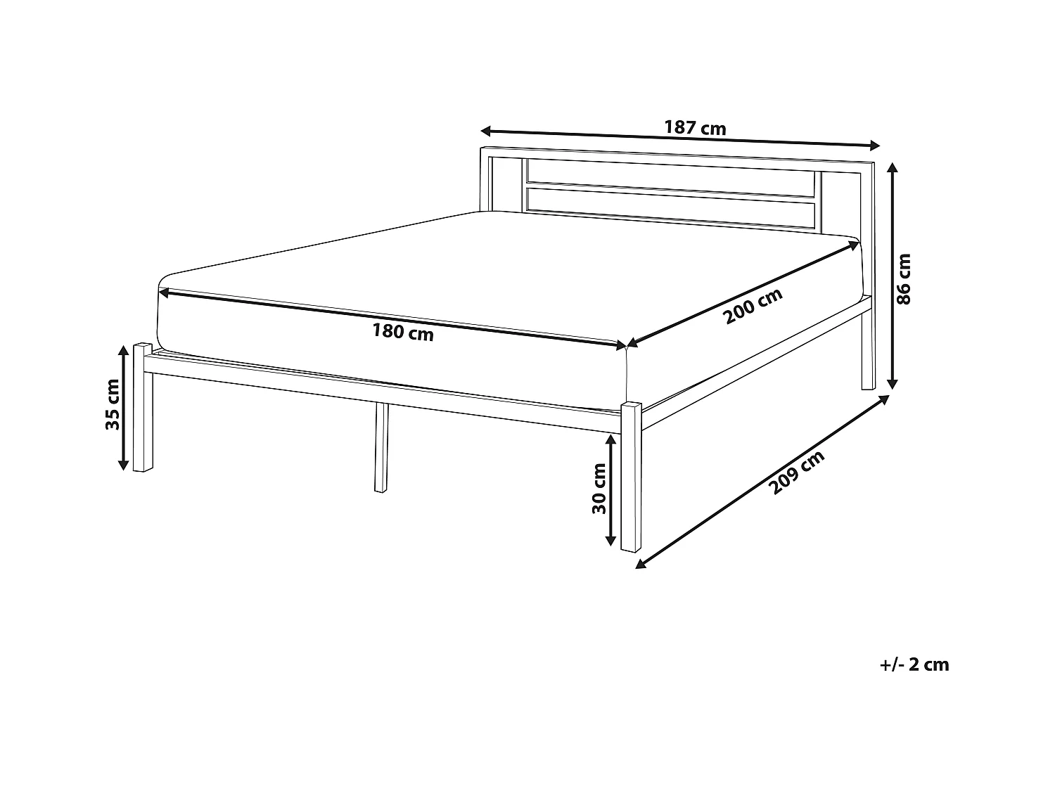 Lit avec sommier Métal CUSSET 180 x 200 cm Noir