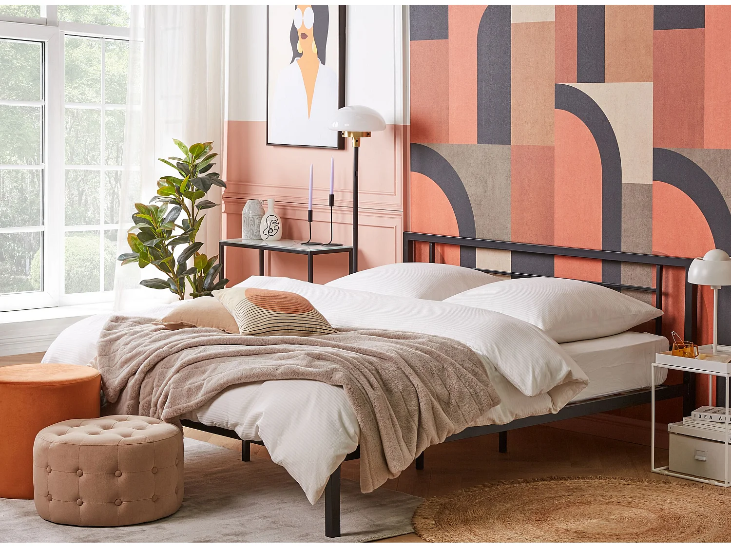 Letto Metallo CUSSET 180 x 200 cm Nero