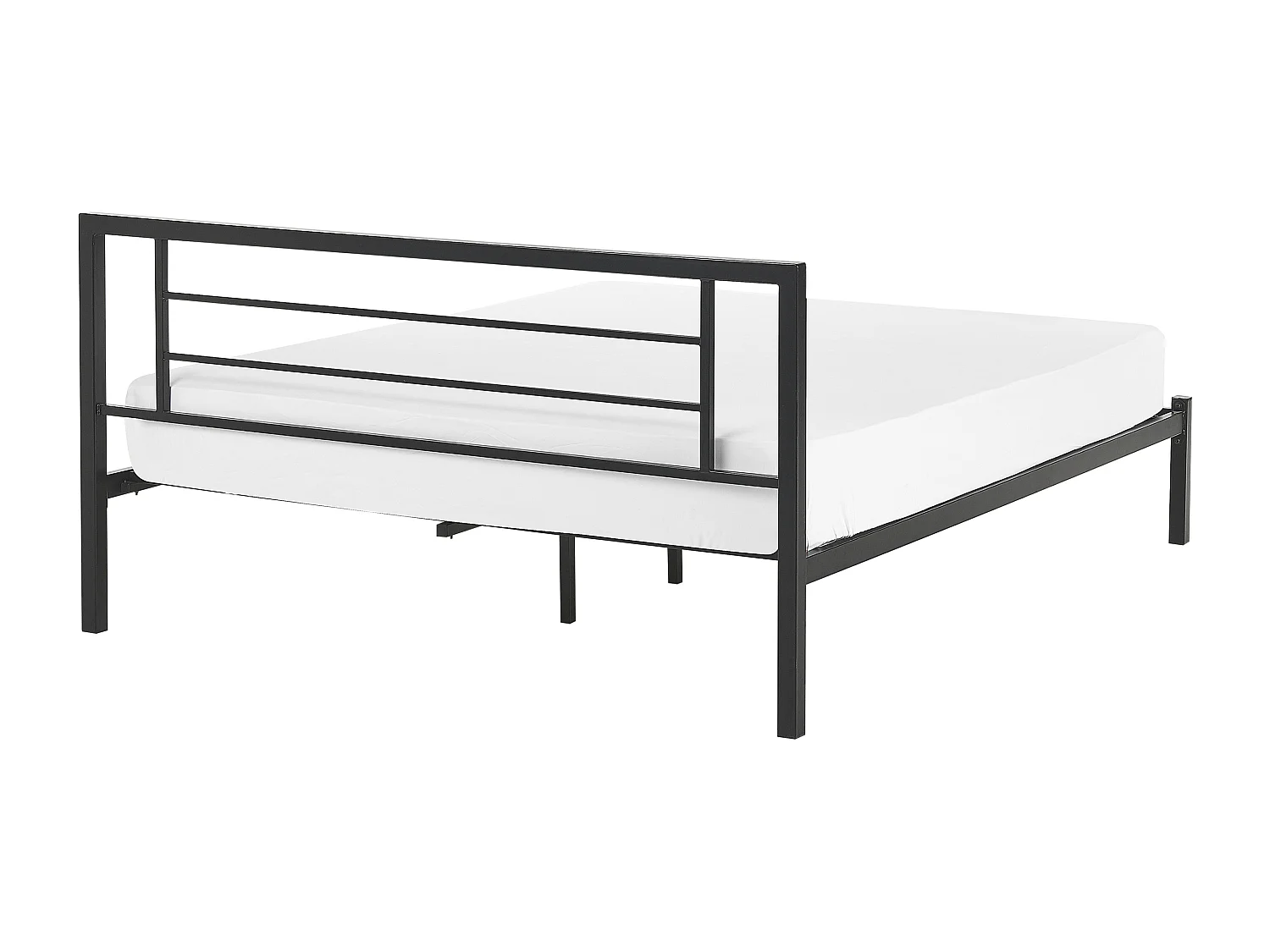 Schickes Metallbett schwarz elegantes Kopfteil Lattenrost 140x200 cm Cusset