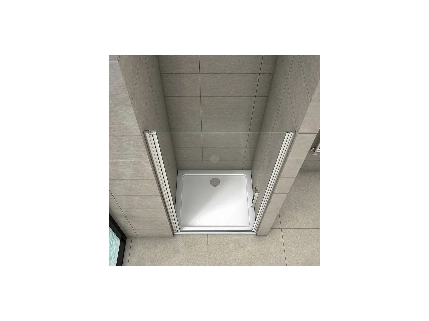 Douchedeur 100x180cm draaideur in nis 5mm antikalk glas douchedeur hoogte 180 cm