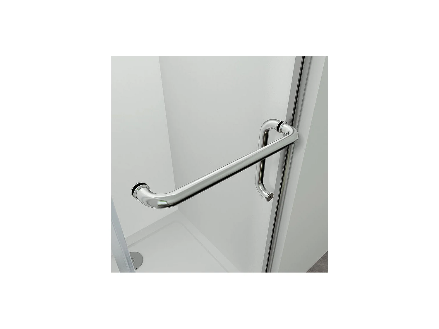 Porte de douche 90x190cm en 8mm verre anticalcaire, poignée en inox, porte de douche pivotante à charnière