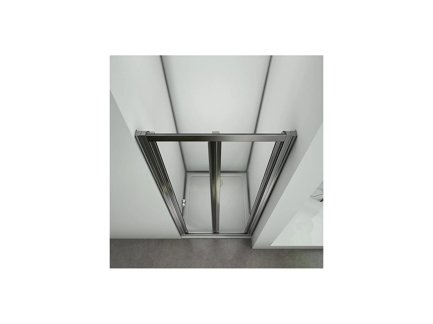 Douchedeur 100x185cm, transparant veiligheidsglas vouwbare douchedeur niche installatie