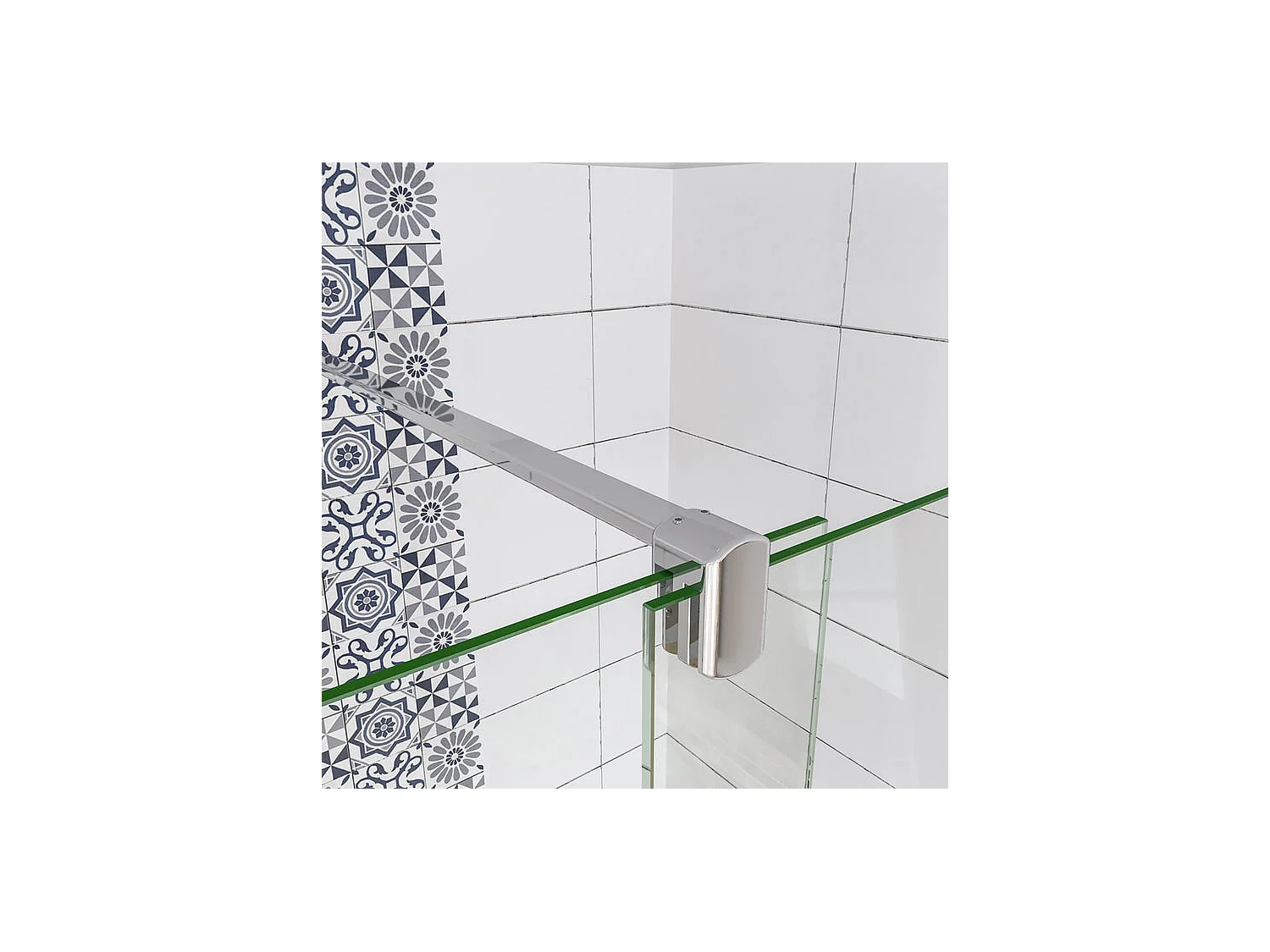 Porte de douche coulissante 120x190cm verre 8mm anticalcaire porte de douche Hauteur 190cm avec barre de maintien