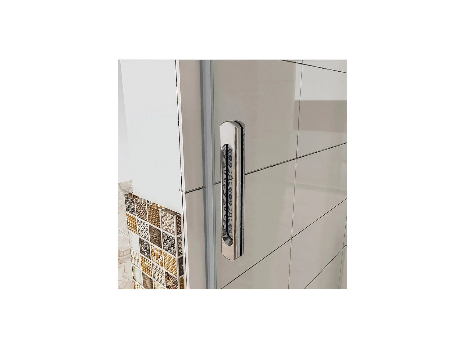 Porte de douche coulissante 120x190cm verre 8mm anticalcaire porte de douche Hauteur 190cm avec barre de maintien