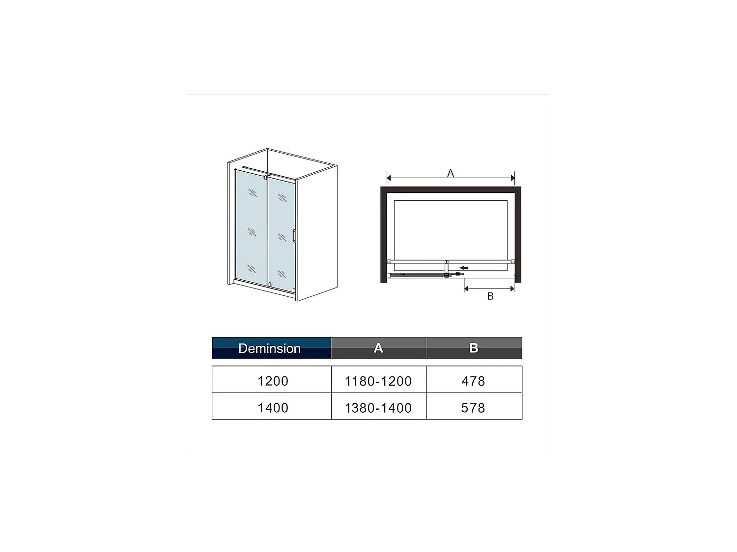 Porte de douche coulissante 120x190cm verre 8mm anticalcaire porte de douche Hauteur 190cm avec barre de maintien
