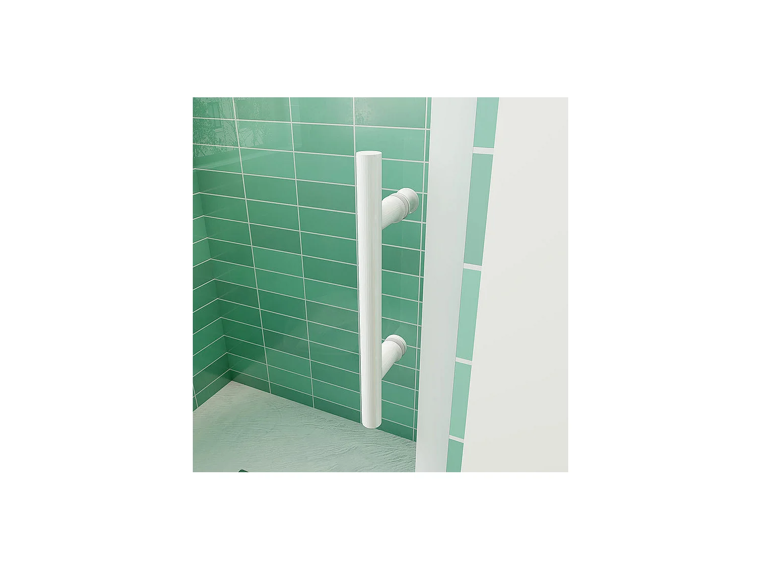 Porte de douche coulissante 140x190cm profilé blanc - Verre de sécurité