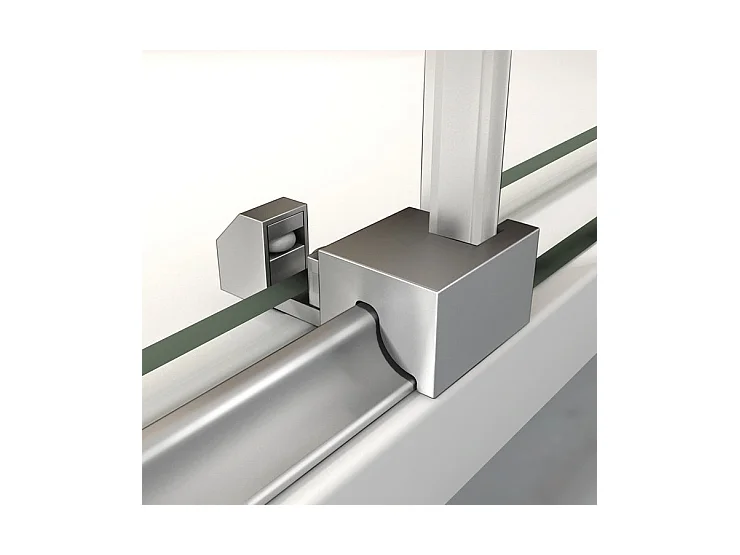 Porte de douche coulissante 100cm Hauteur 195cm en verre 8mm securit anticalcaire, porte de douche installée en niche