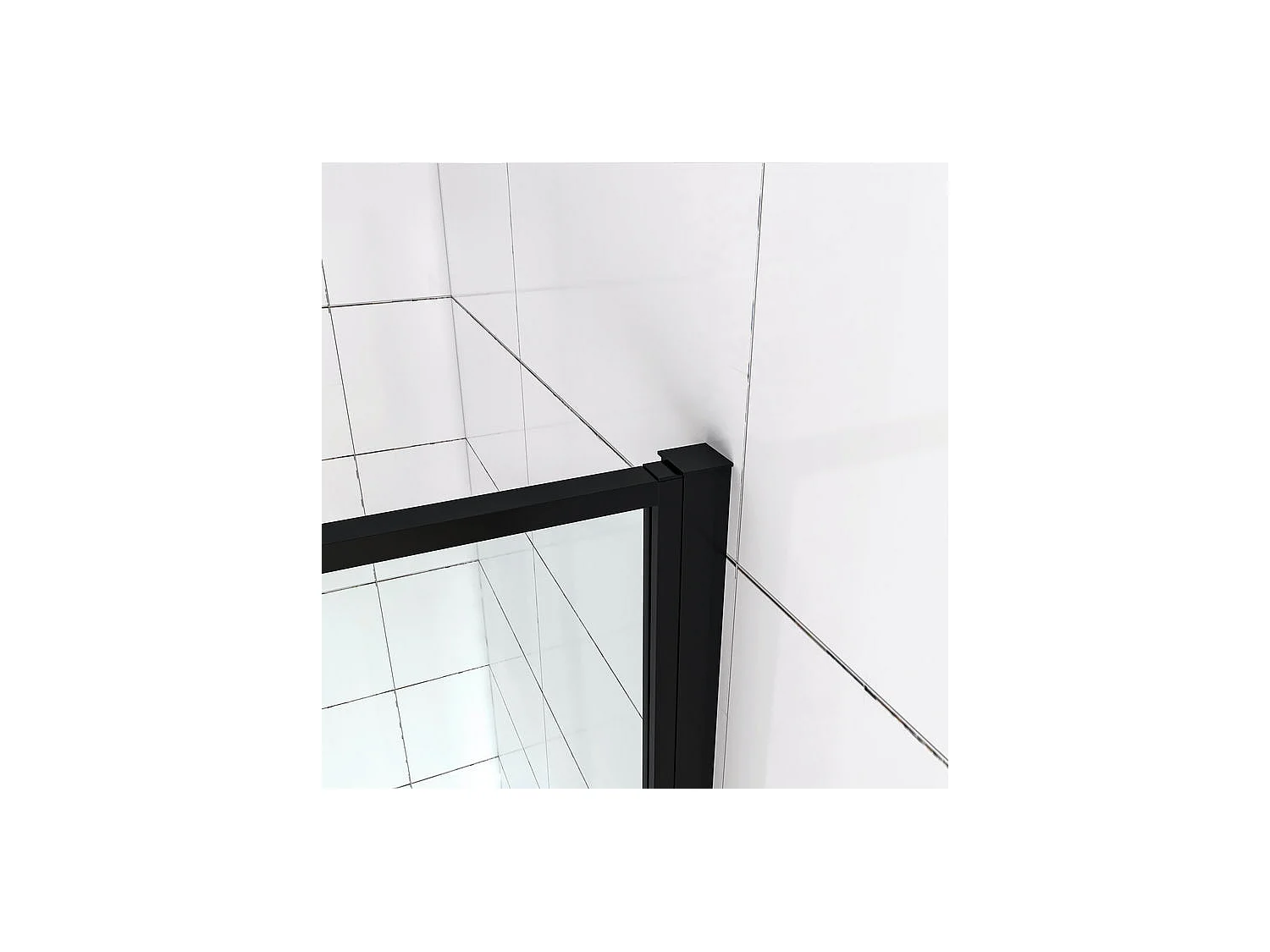 Porte de douche pivotante 140x185cm porte de douche noire en 6mm verre anticalcaire installation en niche