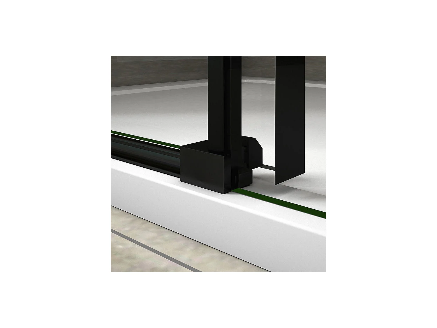 Porte de douche noire 100x200cm porte de douche coulissante en 8mm verre anticalcaire installation en niche