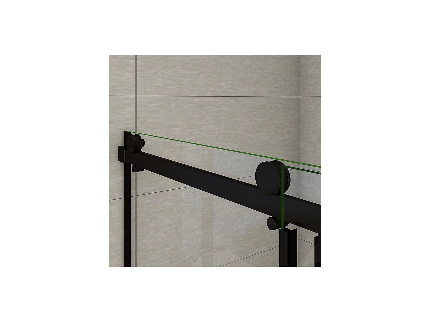 Porte de douche noire 100x200cm porte de douche coulissante en 8mm verre anticalcaire installation en niche