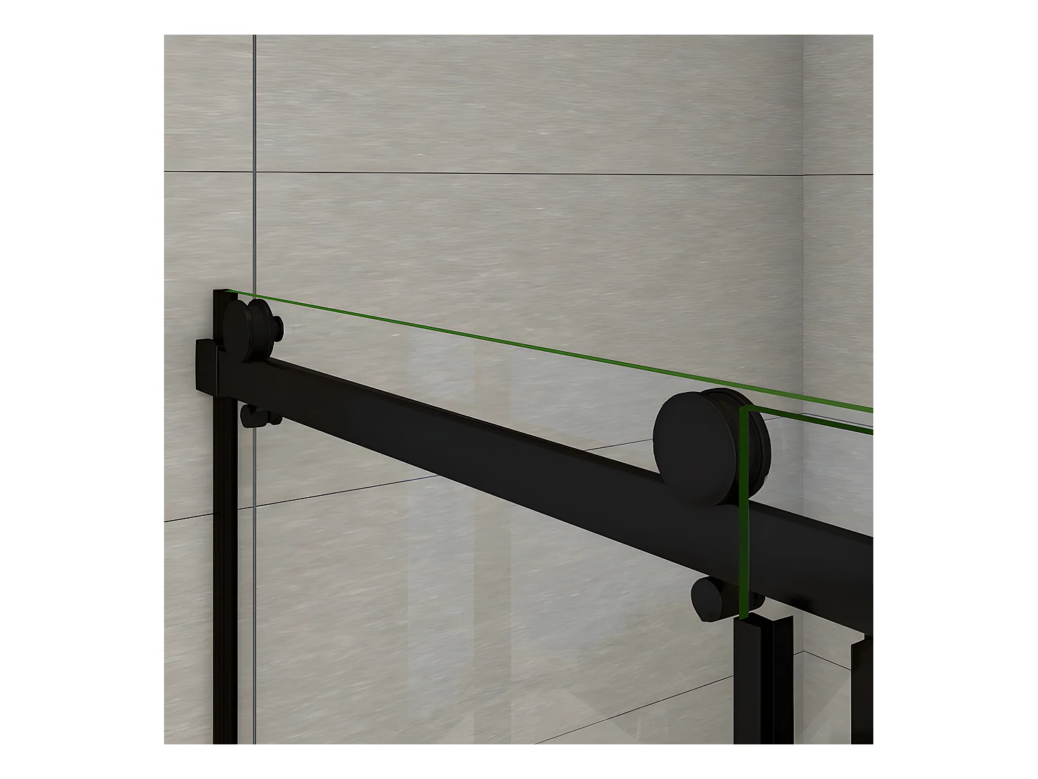 Porte de douche noire 140x200cm porte de douche coulissante en 8mm verre anticalcaire installation en niche