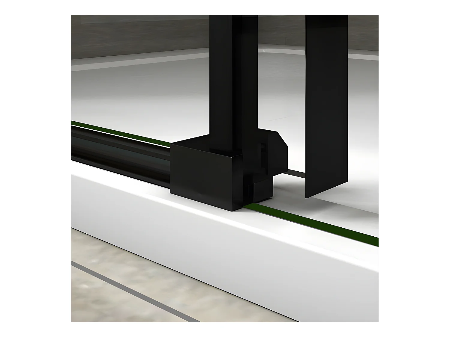 Porte de douche noire 140x200cm porte de douche coulissante en 8mm verre anticalcaire installation en niche