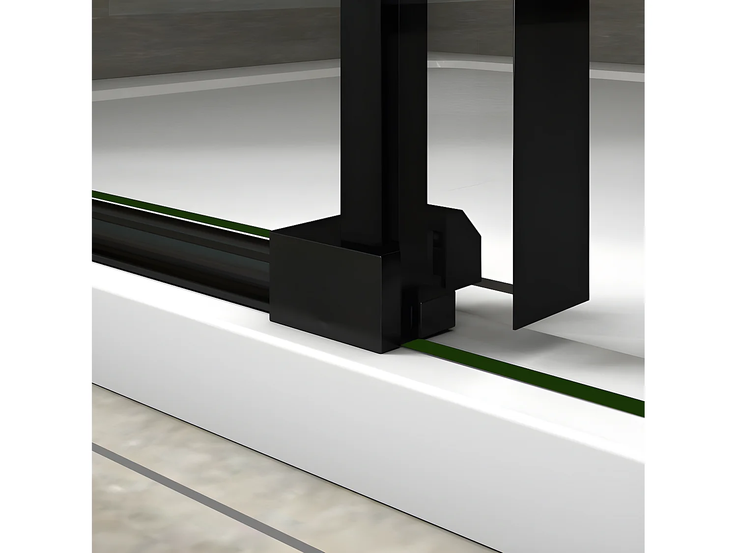 Porte de douche noire 140x200cm porte de douche coulissante en 8mm verre anticalcaire installation en niche