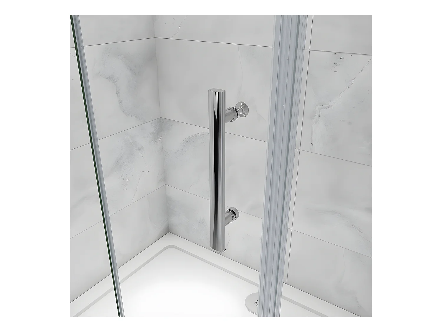 Porte de douche pivotante 120x195cm porte de douche pliante avec un élément fixe en 6mm verre anticalcaire