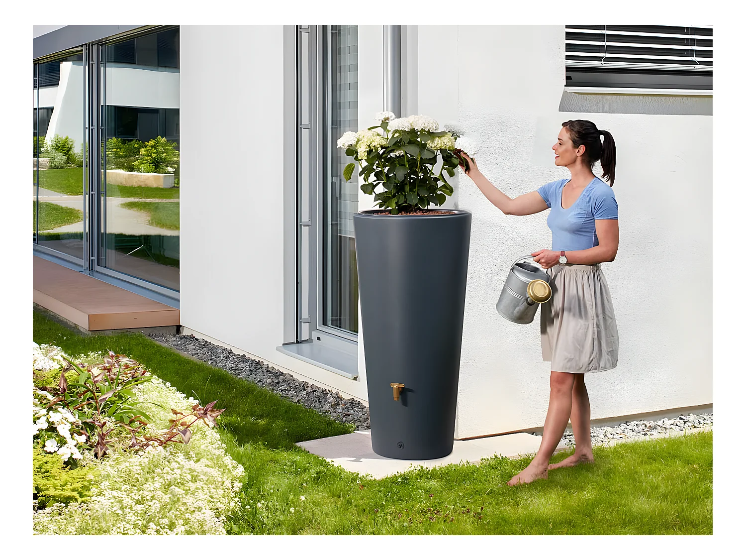 Récupérateur D'eau Murale 220l Vaso 2-en-1