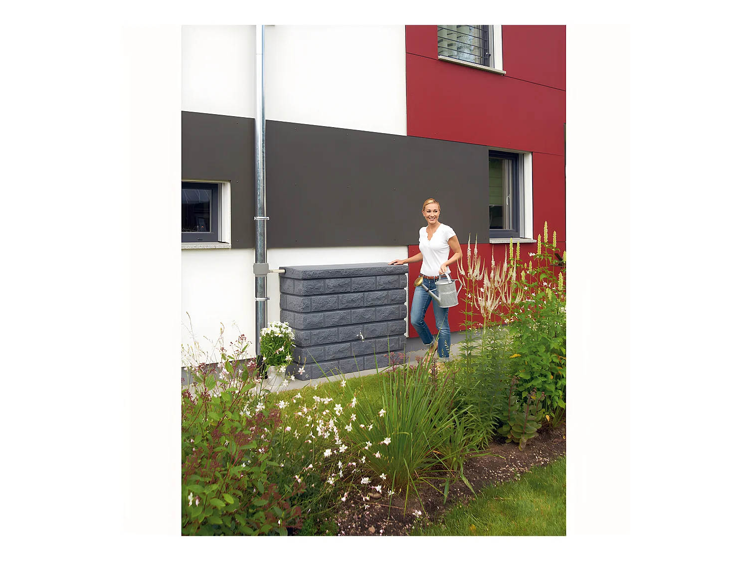 Récupérateur D'eau Aérien Apparence Pierre Rocky 400l