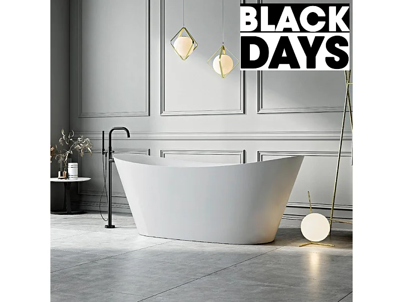 Baignoire îlot design ovale PALMA blanche 170 cm Mat